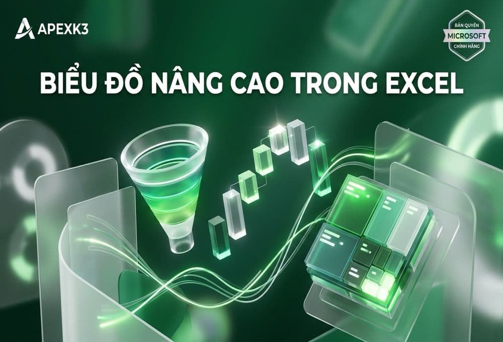 Biểu Đồ Nâng Cao Excel: Funnel, Waterfall, Treemap, Sparklines