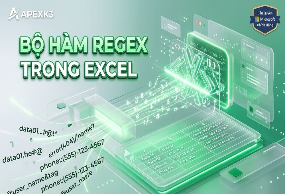 Hàm REGEX Trong Excel: REGEXEXTRACT, REGEXREPLACE, REGEXTEST