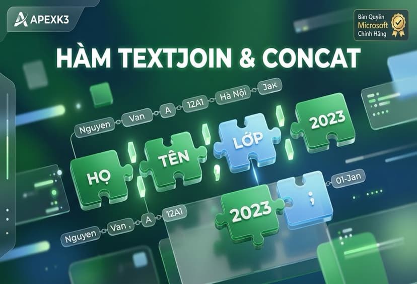 Hàm TEXTJOIN Và CONCAT: Ghép Chuỗi Trong Excel
