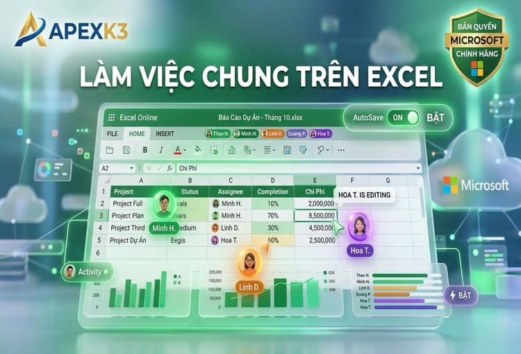 Làm Việc Chung Trên Excel: Co-authoring Và Bật AutoSave