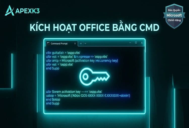 Kích Hoạt Office Bằng Lệnh CMD: ospp.vbs Và Xóa Key Cũ