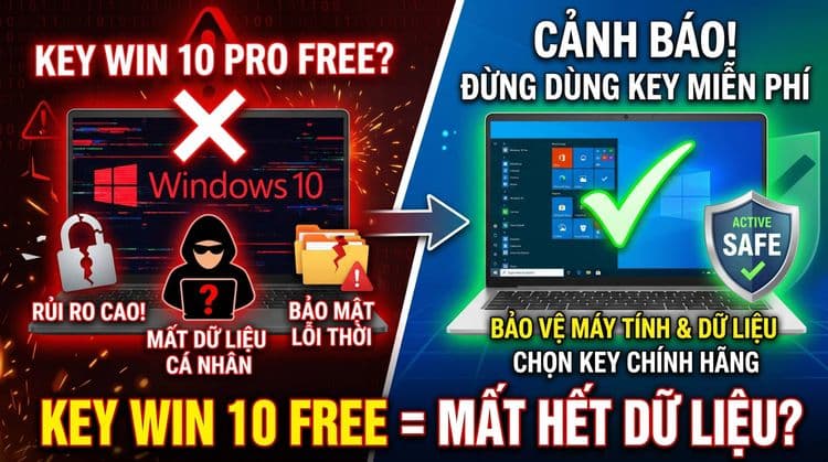 Key win 10 pro Free - Rủi ro mất dữ liệu