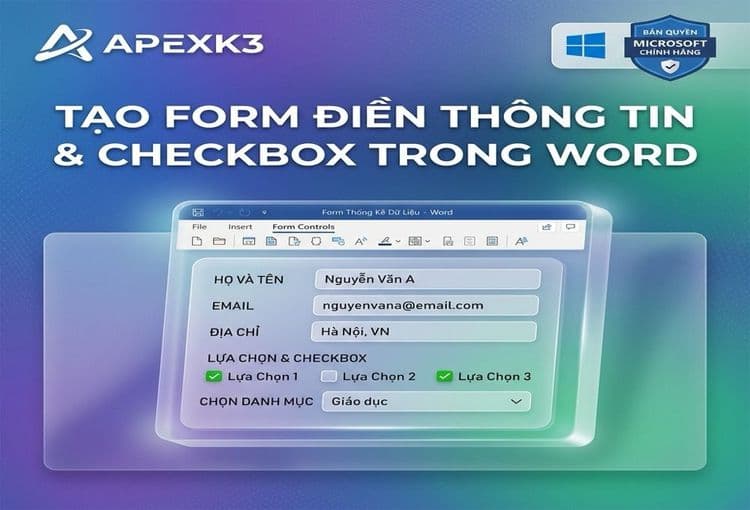 Tạo Form Điền Thông Tin Và Chèn Watermark Mờ Trong Word
