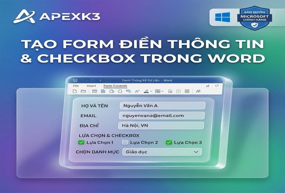 Tạo Form Điền Thông Tin Và Chèn Watermark Mờ Trong Word