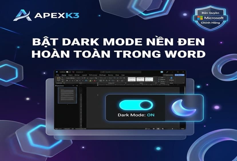 Bật Dark Mode Và Nền Đen Hoàn Toàn Trong Word